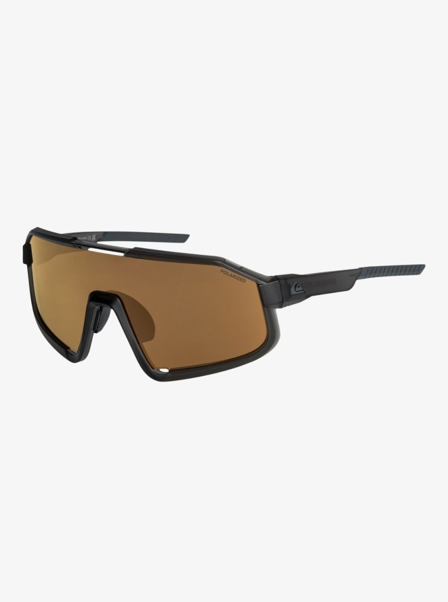 Hombre Quiksilver Gafas De Sol | Slash P - Gafas De Sol Polarizadas Para Hombre Smoke/Gold