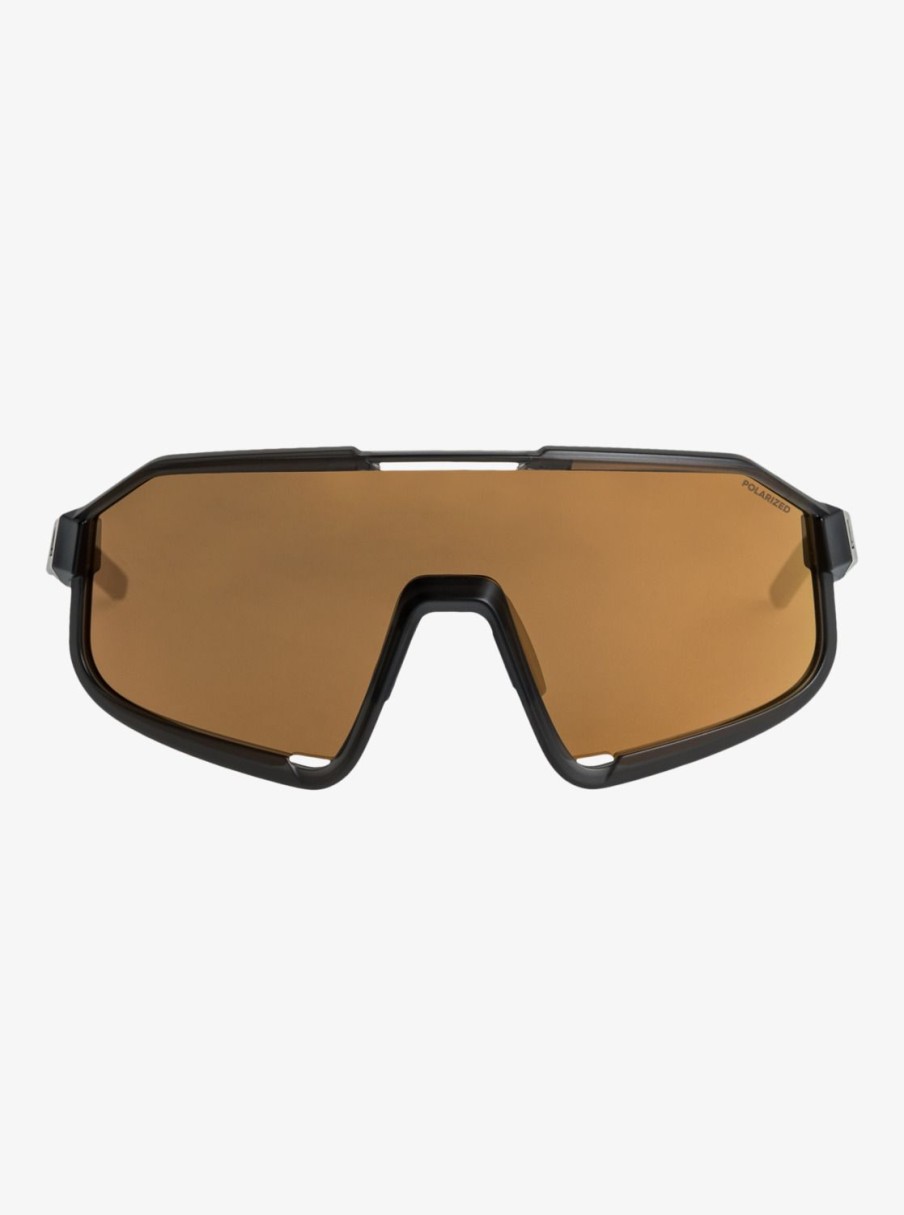 Hombre Quiksilver Gafas De Sol | Slash P - Gafas De Sol Polarizadas Para Hombre Smoke/Gold