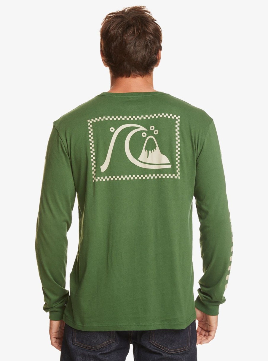 Hombre Quiksilver Camisetas & Polos | The Original - Camiseta De Manga Larga Para Hombre Greener Pastures