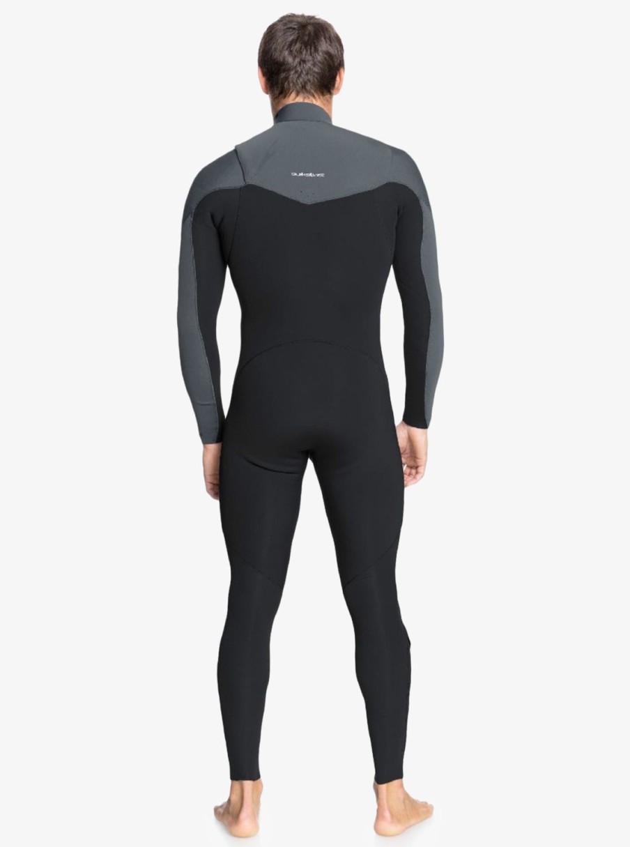 Hombre Quiksilver Trajes De Surf | 3/2Mm Everyday Sessions - Traje De Surf Con Cremallera En El Pecho Para Hombre Black/Gun Metal