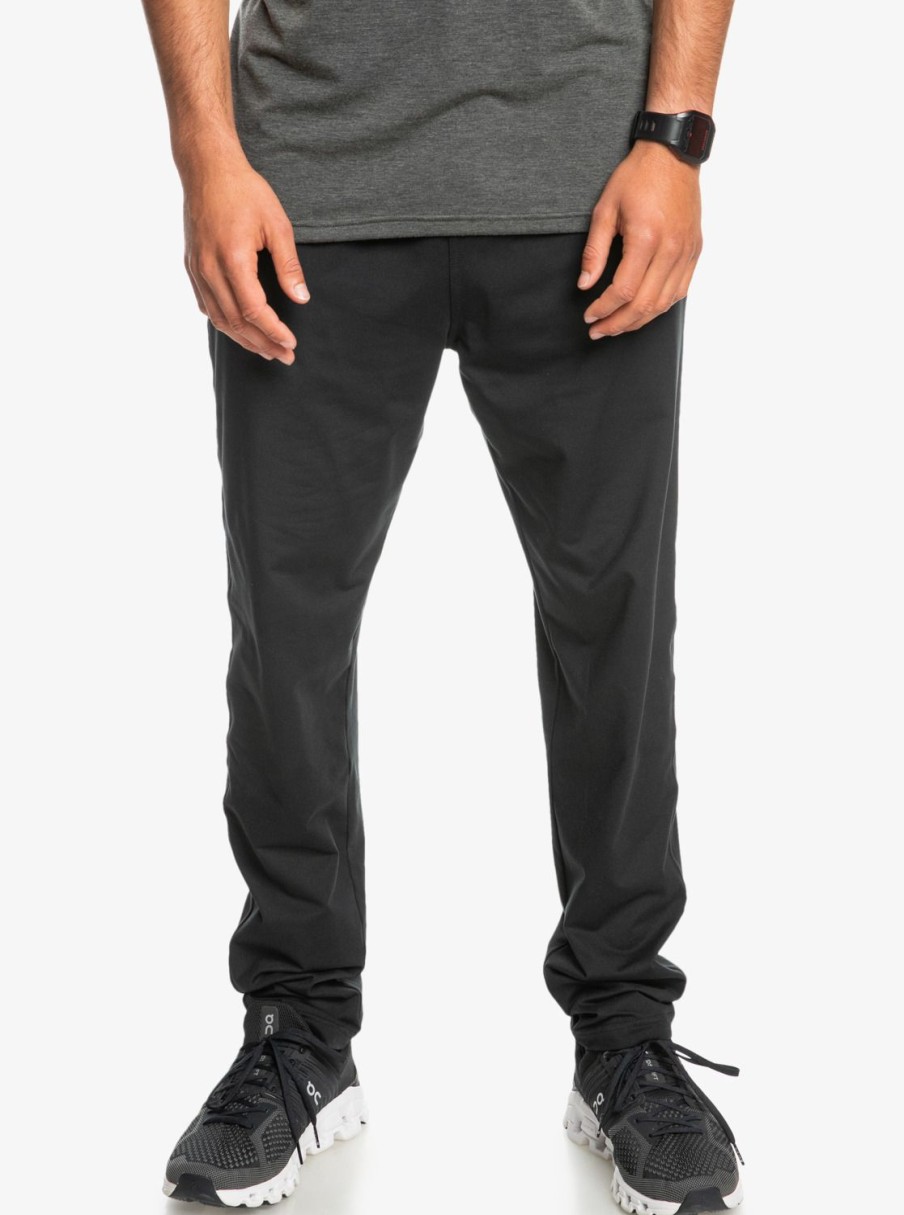 Hombre Quiksilver Pantalones | Knit Training - Pantalon Tecnico De Chandal Para Hombre True Black