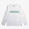 Nino Quiksilver Camisetas | Omni Check Turn - Camiseta De Manga Larga Para Chicos 8-16 White