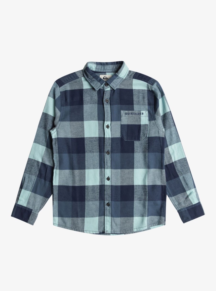 Nino Quiksilver Camisas | Motherfly - Camisa De Manga Larga Para Chicos 8-16 Pastel Turquoise Motherfly