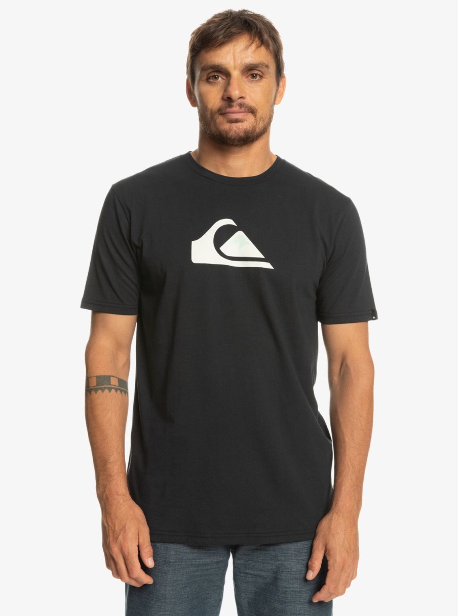 Hombre Quiksilver Camisetas & Polos | Comp Logo - Camiseta Para Hombre Black