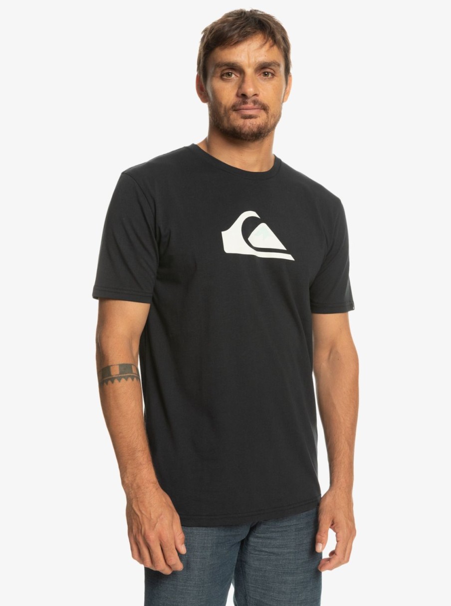 Hombre Quiksilver Camisetas & Polos | Comp Logo - Camiseta Para Hombre Black