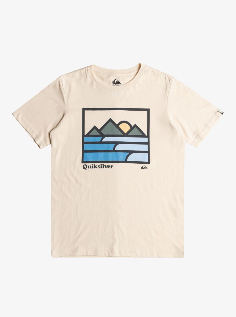 Nino Quiksilver Camisetas | Landscape Lines - Camiseta Para Chicos 8-16 Birch