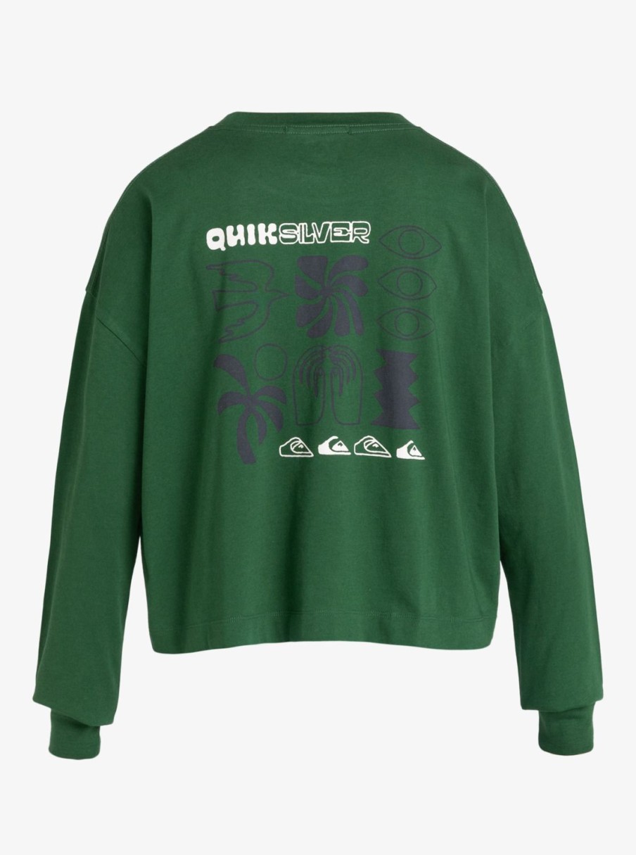 Mujer Quiksilver | Uni - Camiseta Crop De Manga Larga Para Mujer Greener Pastures