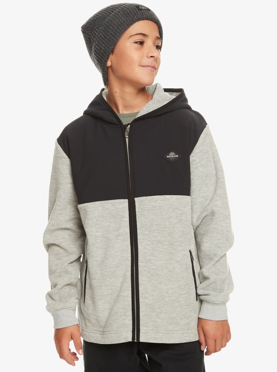 Nino Quiksilver Sudaderas | Taped Off - Polar Con Capucha Para Chicos 8-16 Light Grey Heather