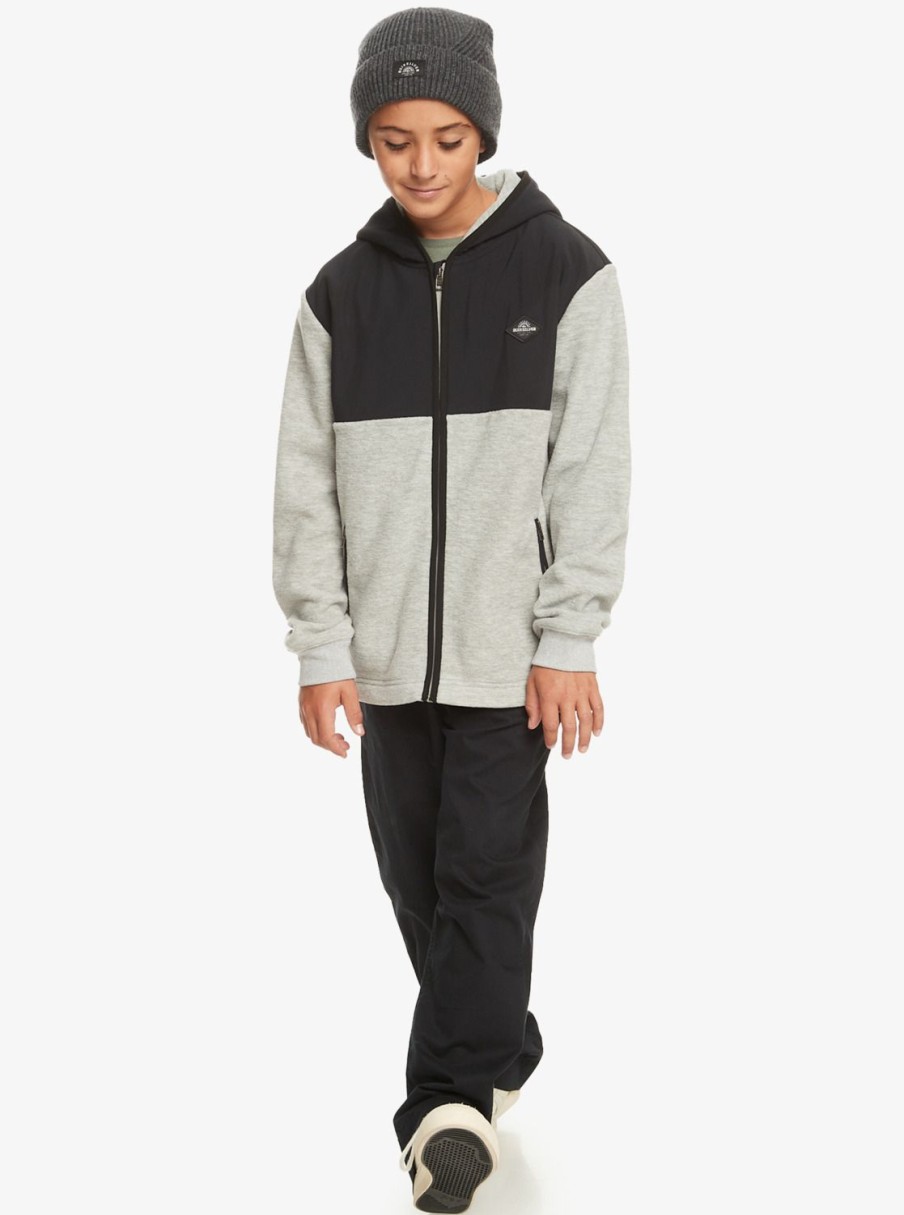 Nino Quiksilver Sudaderas | Taped Off - Polar Con Capucha Para Chicos 8-16 Light Grey Heather