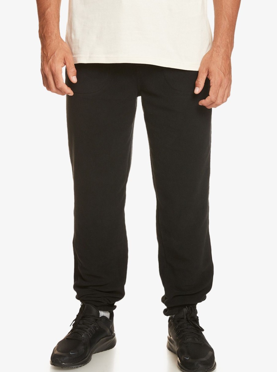 Hombre Quiksilver Pantalones | Essentials - Pantalon De Chandal Para Hombre Black