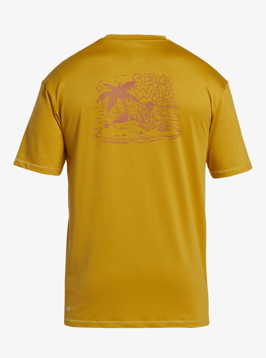 Hombre Quiksilver Lycras | Mix Session - Camiseta De Surf De Manga Corta Para Hombre Wheat