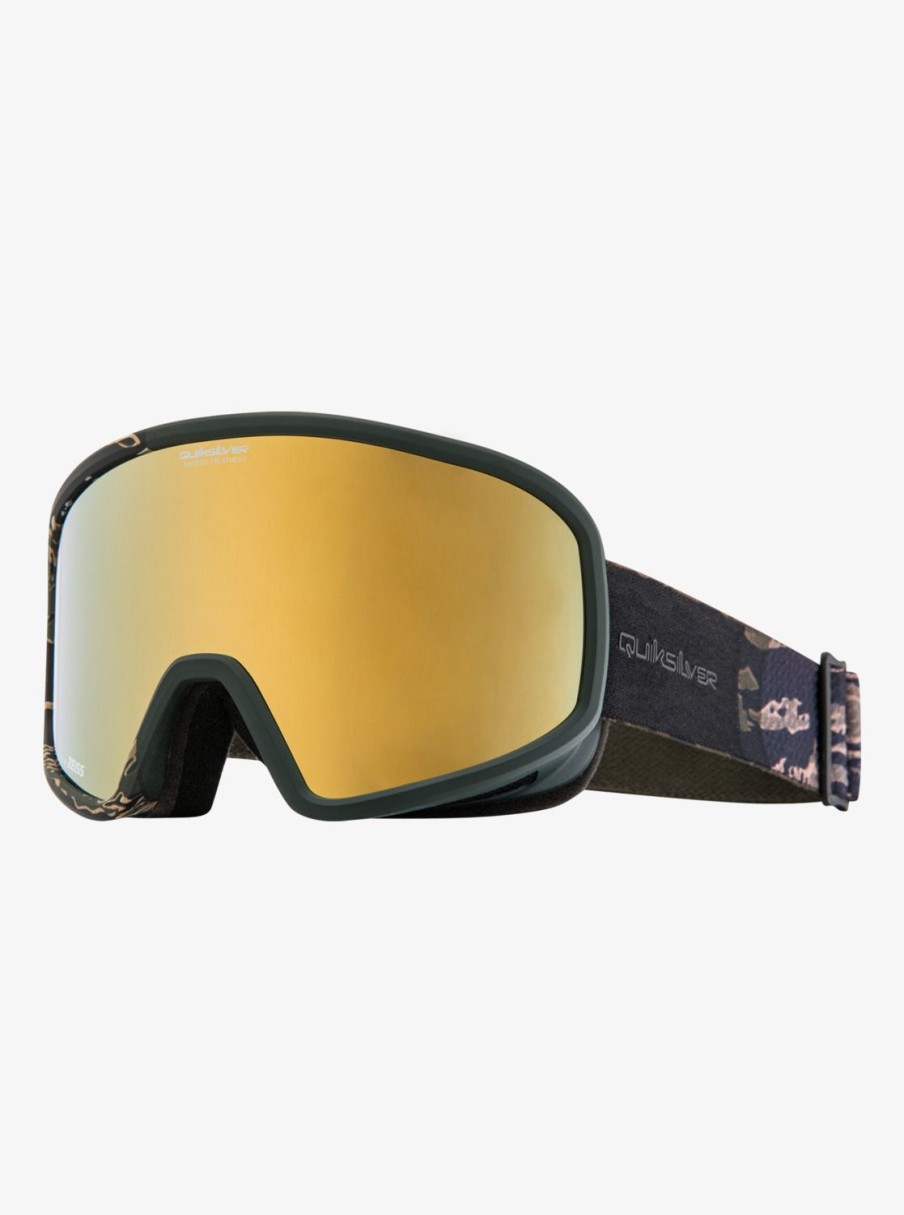 Hombre Quiksilver Accesorios | Browdy Color Luxe - Mascara Para Snowboard/Esqui Para Hombre Tiger Camo/Clux Ml Gold S3