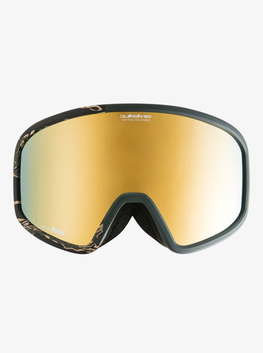 Hombre Quiksilver Accesorios | Browdy Color Luxe - Mascara Para Snowboard/Esqui Para Hombre Tiger Camo/Clux Ml Gold S3