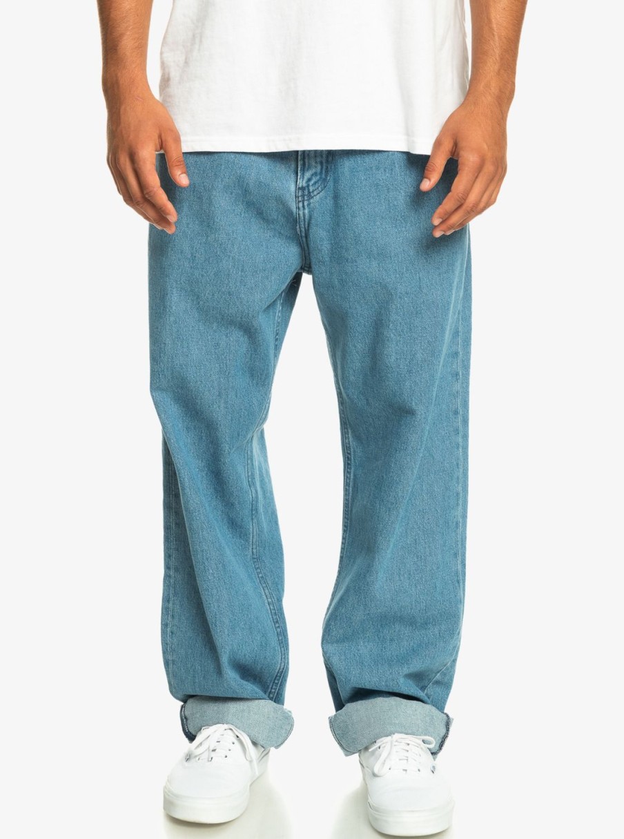 Hombre Quiksilver Pantalones | Baggy Nineties Wash - Vaquero Para Hombre Ashley Blue