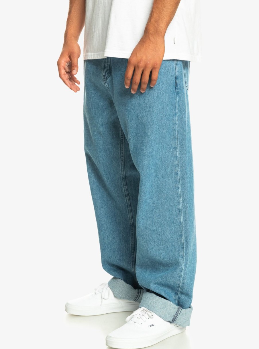 Hombre Quiksilver Pantalones | Baggy Nineties Wash - Vaquero Para Hombre Ashley Blue