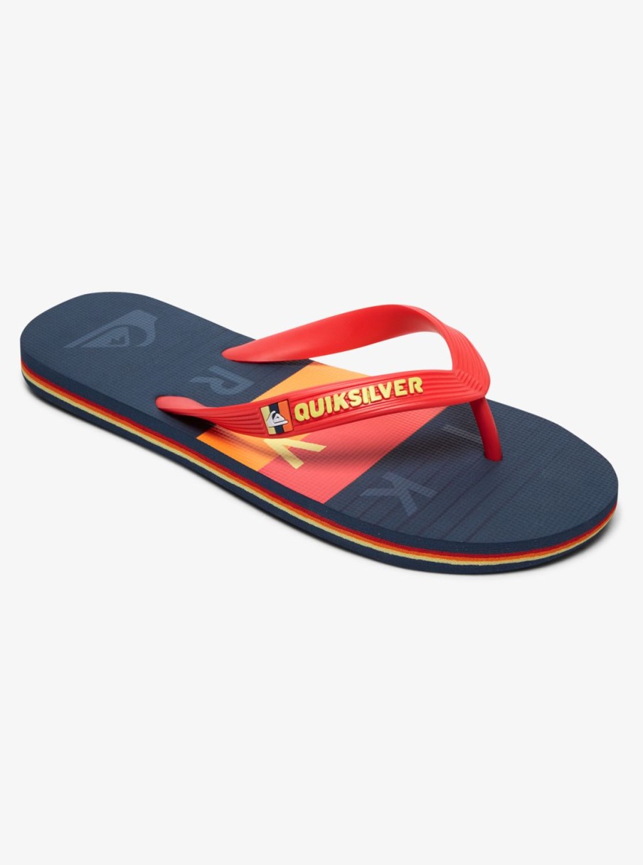 Nino Quiksilver Chanclas | Molokai Word Block - Chanclas Para Chicos Black/Red/Blue