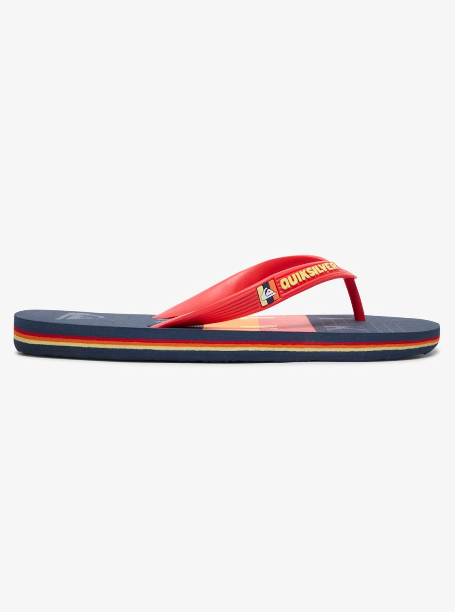 Nino Quiksilver Chanclas | Molokai Word Block - Chanclas Para Chicos Black/Red/Blue