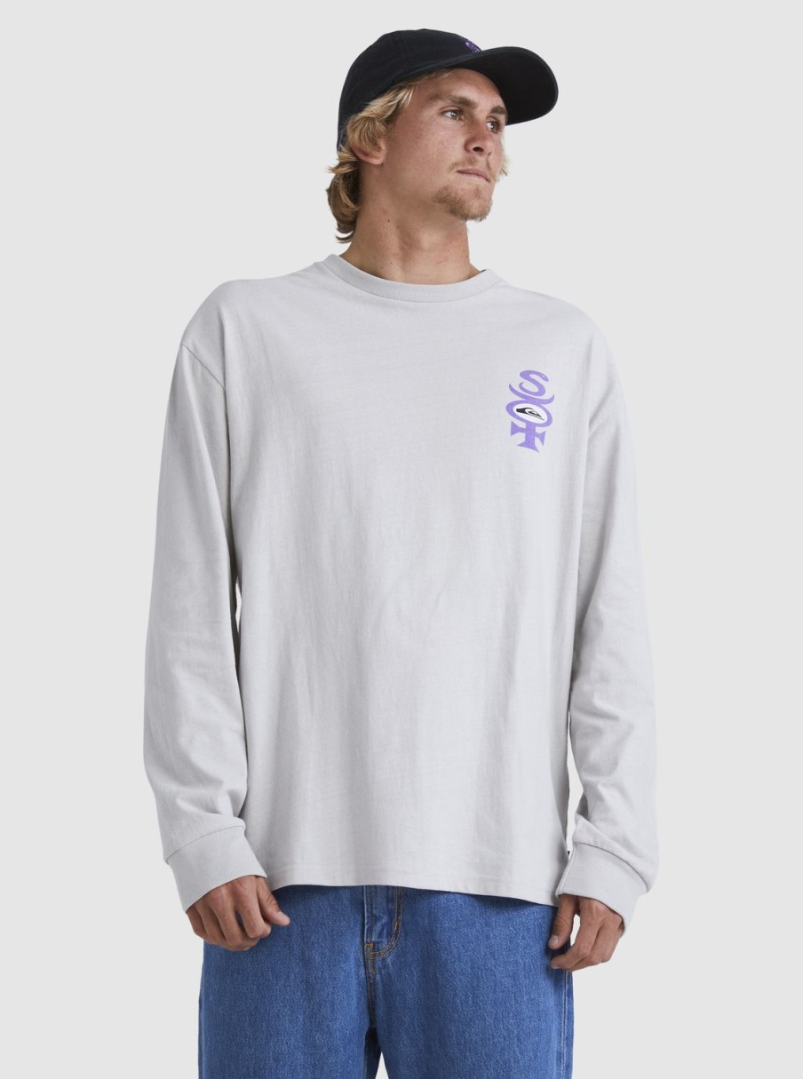 Hombre Quiksilver Camisetas & Polos | Stretch - Camiseta Para Hombre Gray Violet