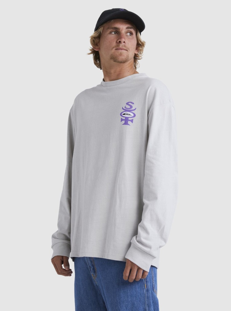 Hombre Quiksilver Camisetas & Polos | Stretch - Camiseta Para Hombre Gray Violet