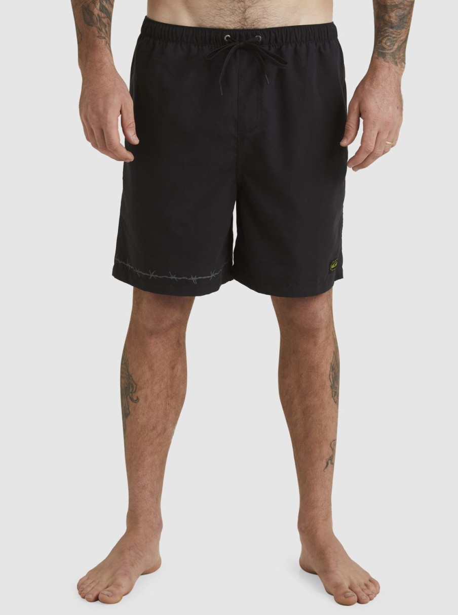 Hombre Quiksilver Trajes De Bano | Mikey Volley 18" - Short De Natacion Para Hombre Black