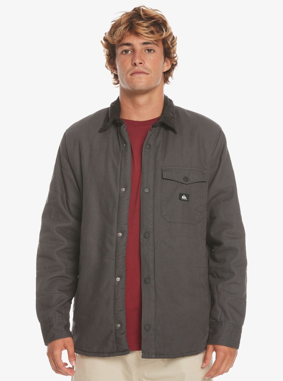 Hombre Quiksilver Chaquetas & Abrigos | Downrail Upd - Chaqueta De Lona Para Hombre Tarmac