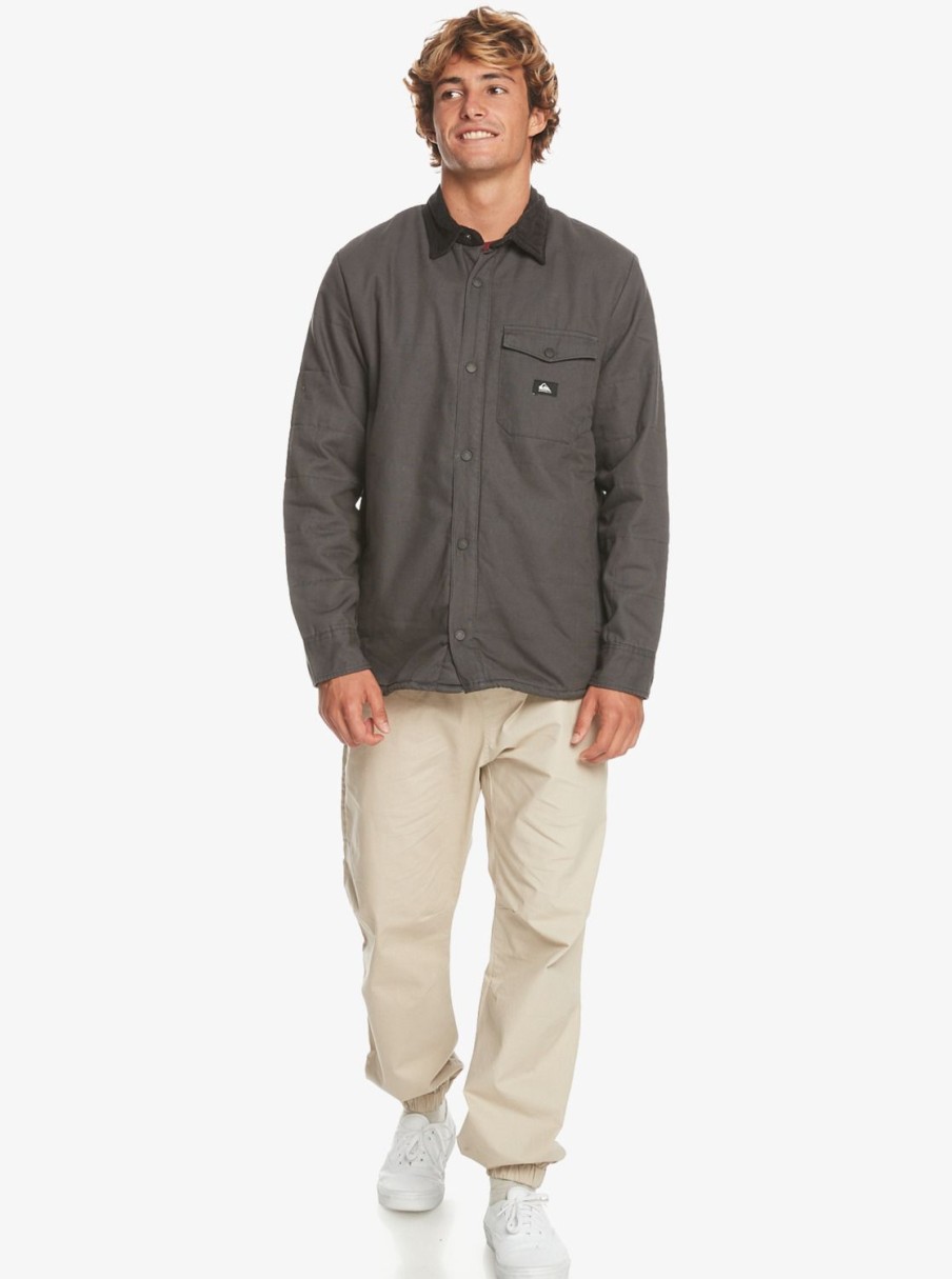 Hombre Quiksilver Chaquetas & Abrigos | Downrail Upd - Chaqueta De Lona Para Hombre Tarmac