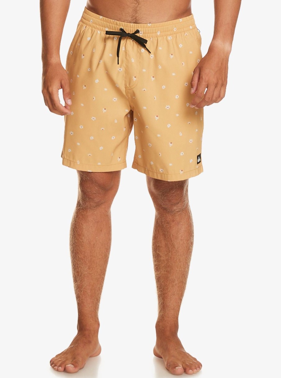 Hombre Quiksilver Trajes De Bano | Re-Mix 17" - Short De Natacion Para Hombre Mustard