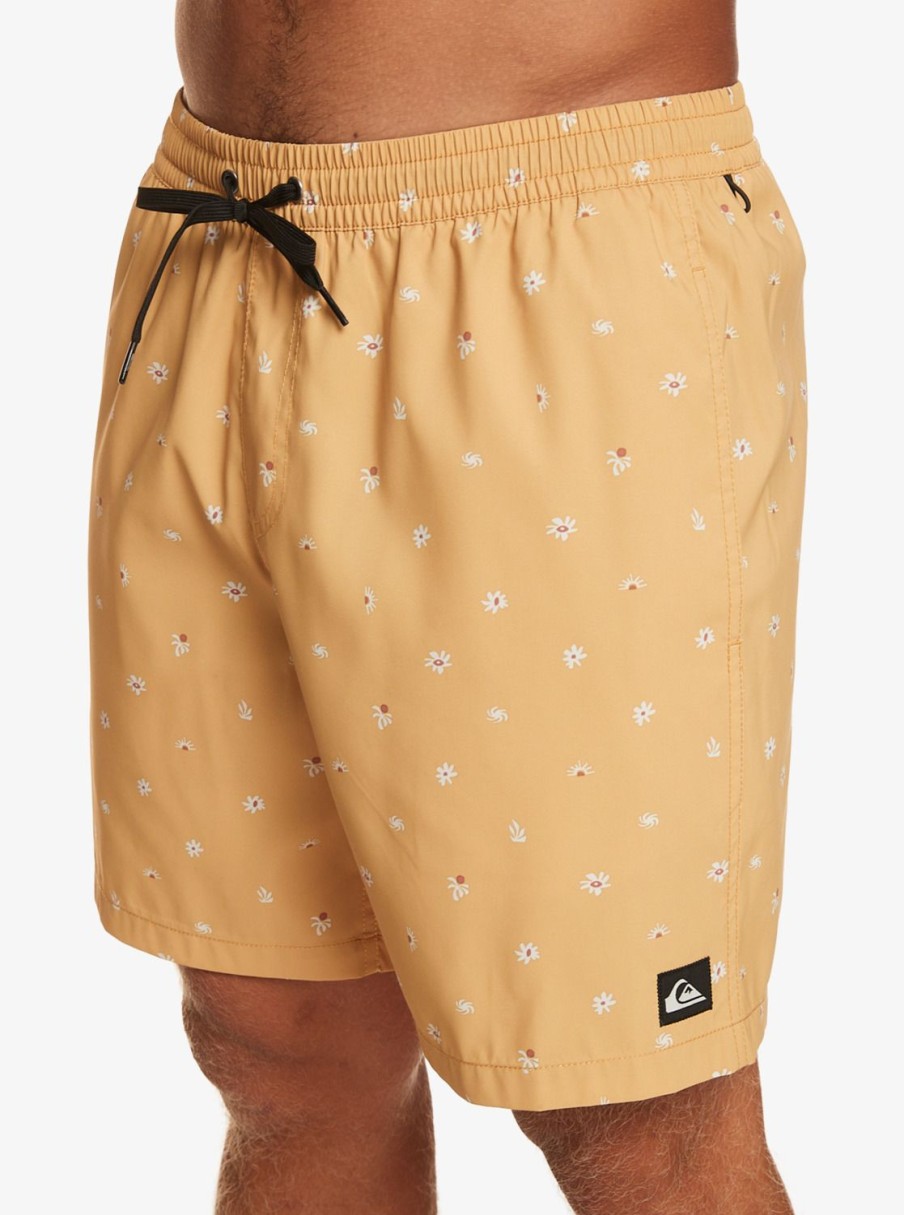 Hombre Quiksilver Trajes De Bano | Re-Mix 17" - Short De Natacion Para Hombre Mustard