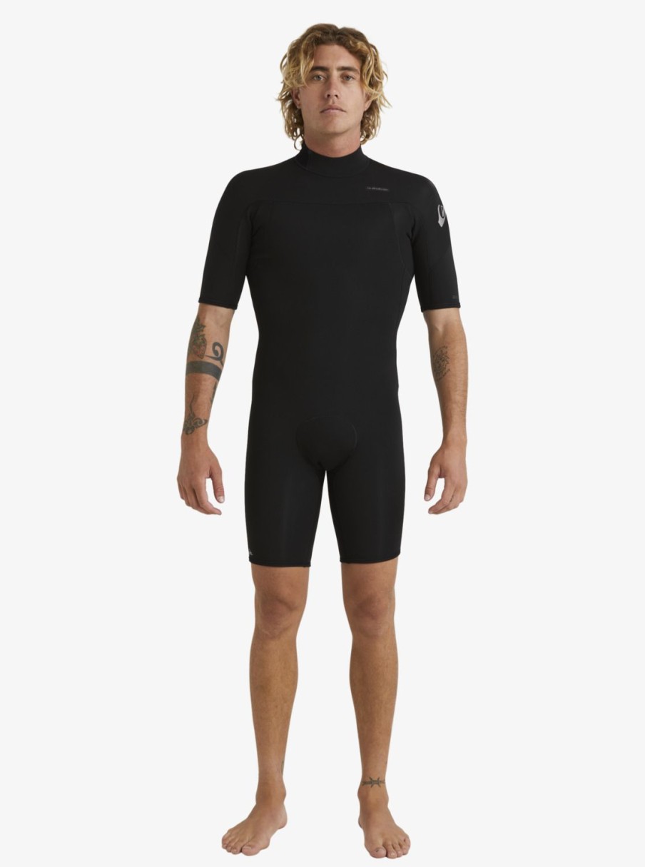 Hombre Quiksilver Trajes De Surf | 2/2Mm Everyday Sessions - Traje De Surf De Primavera Con Manga Corta Y Cremallera En La Espalda Para Hombre Black