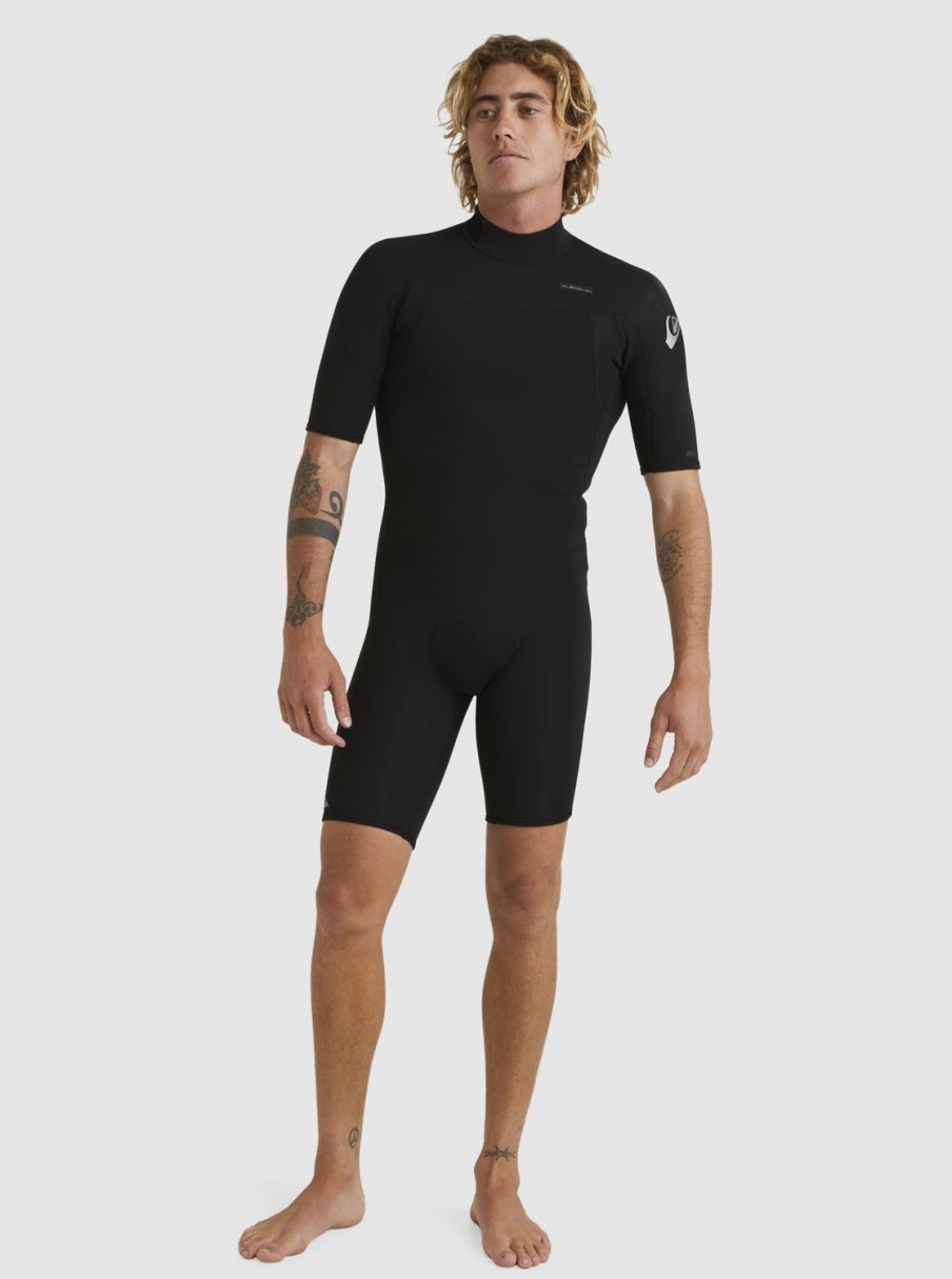 Hombre Quiksilver Trajes De Surf | 2/2Mm Everyday Sessions - Traje De Surf De Primavera Con Manga Corta Y Cremallera En La Espalda Para Hombre Black