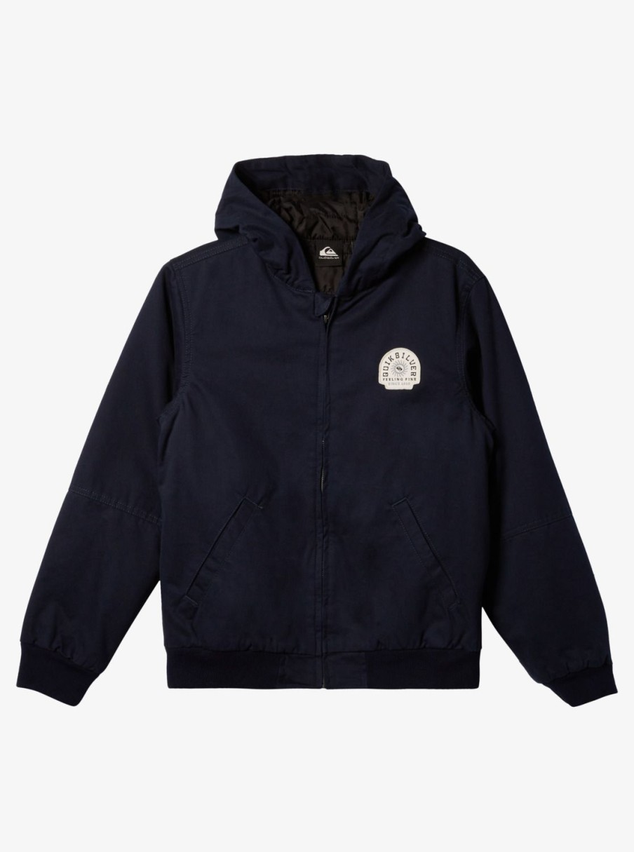 Nino Quiksilver Chaquetas & Abrigos | Lets Go To School - Chaqueta Con Capucha Para Chicos 8-16 Navy Blazer