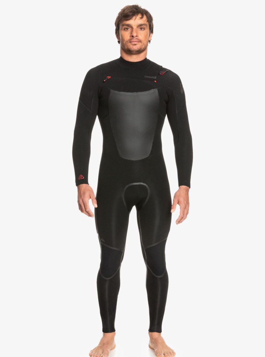 Hombre Quiksilver Trajes De Surf | 5/4/3Mm Marathon Sessions - Traje De Surf Con Cremallera En El Pecho Para Hombre Black