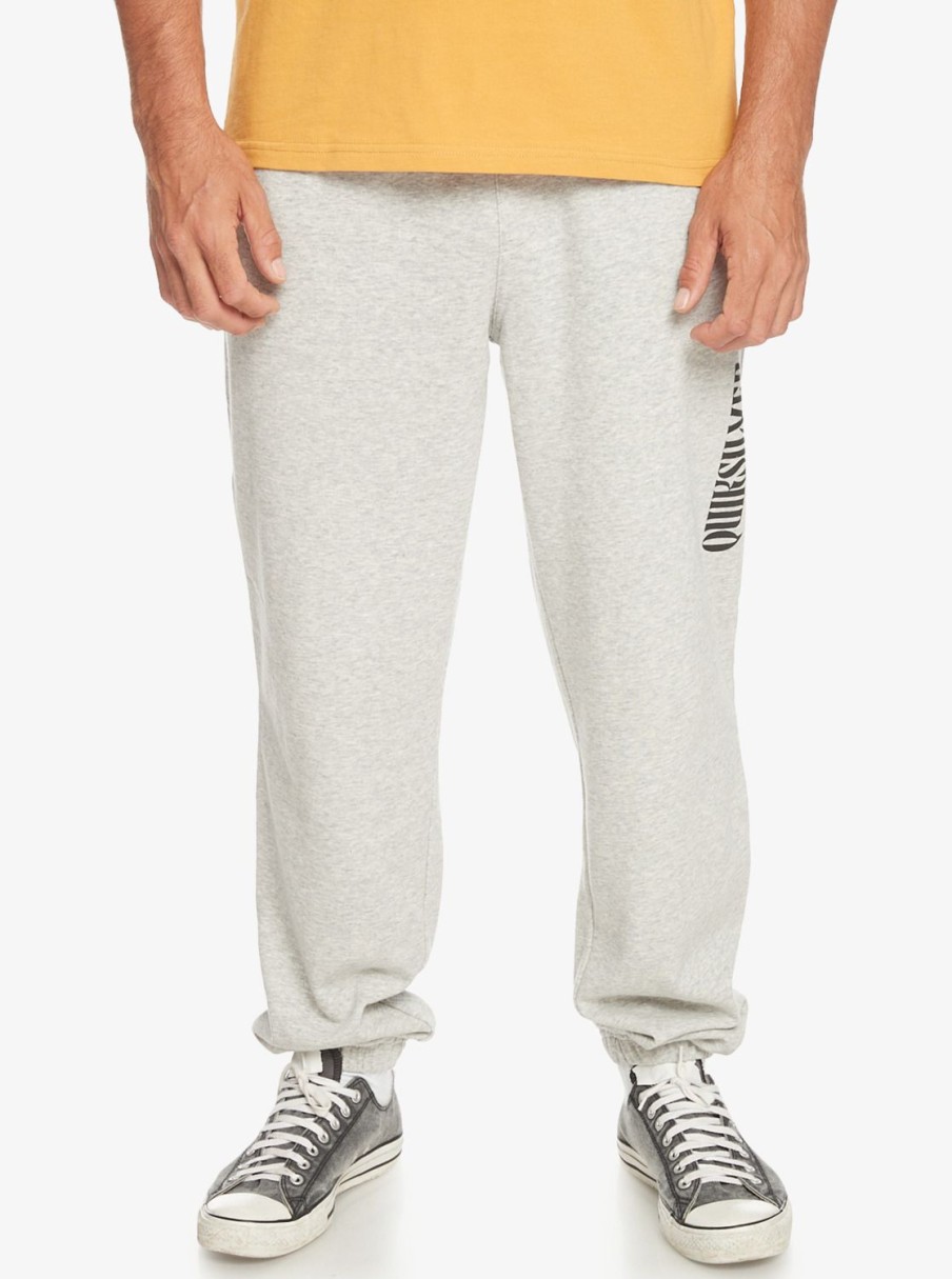 Hombre Quiksilver Pantalones | Graphic - Pantalon De Chandal Para Hombre Light Grey Heather