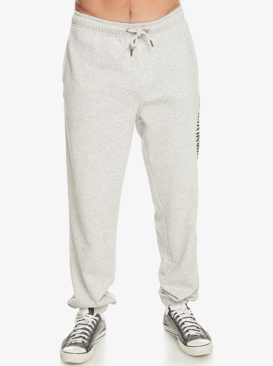 Hombre Quiksilver Pantalones | Graphic - Pantalon De Chandal Para Hombre Light Grey Heather