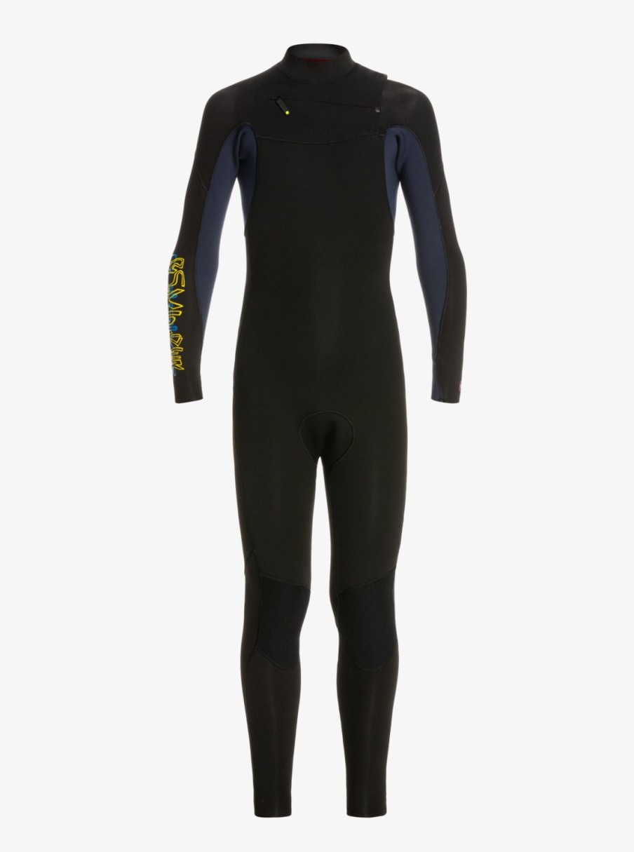 Nino Quiksilver Trajes De Surf | 4/3Mm Everyday Sessions - Traje De Surf Con Cremallera En La Espalda Para Chicos 8-16 Black/Dark Navy