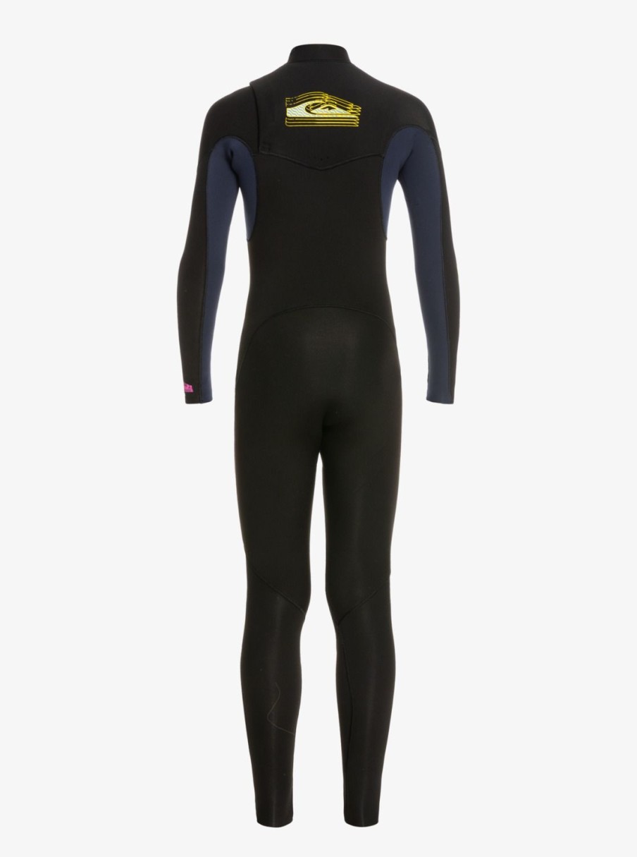 Nino Quiksilver Trajes De Surf | 4/3Mm Everyday Sessions - Traje De Surf Con Cremallera En La Espalda Para Chicos 8-16 Black/Dark Navy