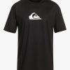 Hombre Quiksilver Lycras | Solid Streak - Camiseta Surf De Manga Corta Upf 50 Para Hombre Black