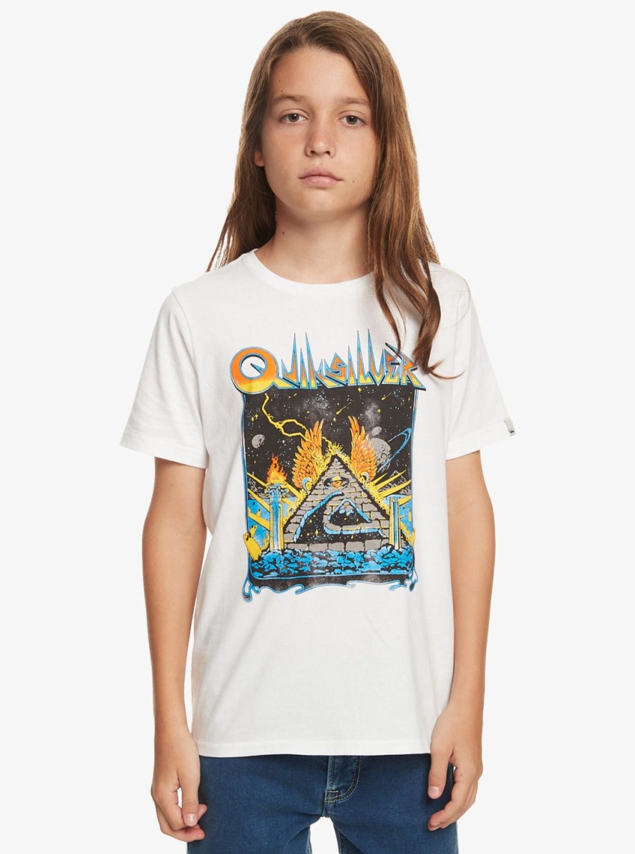 Nino Quiksilver Camisetas | Qs Rockin - Camiseta Para Chicos 8-16 White