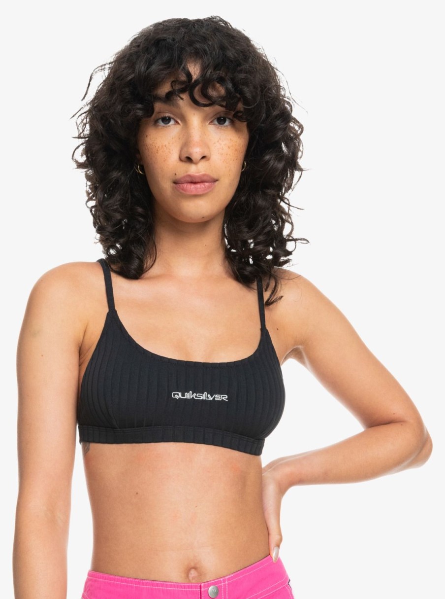 Mujer Quiksilver | Logo - Top De Bikini Bralette Para Mujer Black