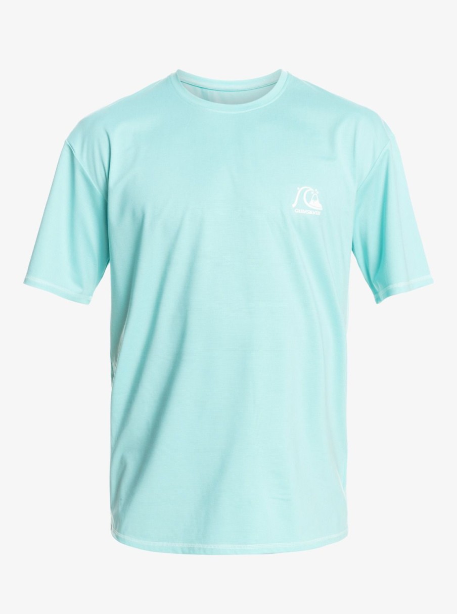 Hombre Quiksilver Lycras | Heritage Heather - Camiseta Surf De Manga Corta Upf 50 Para Hombre Angel Blue Heather