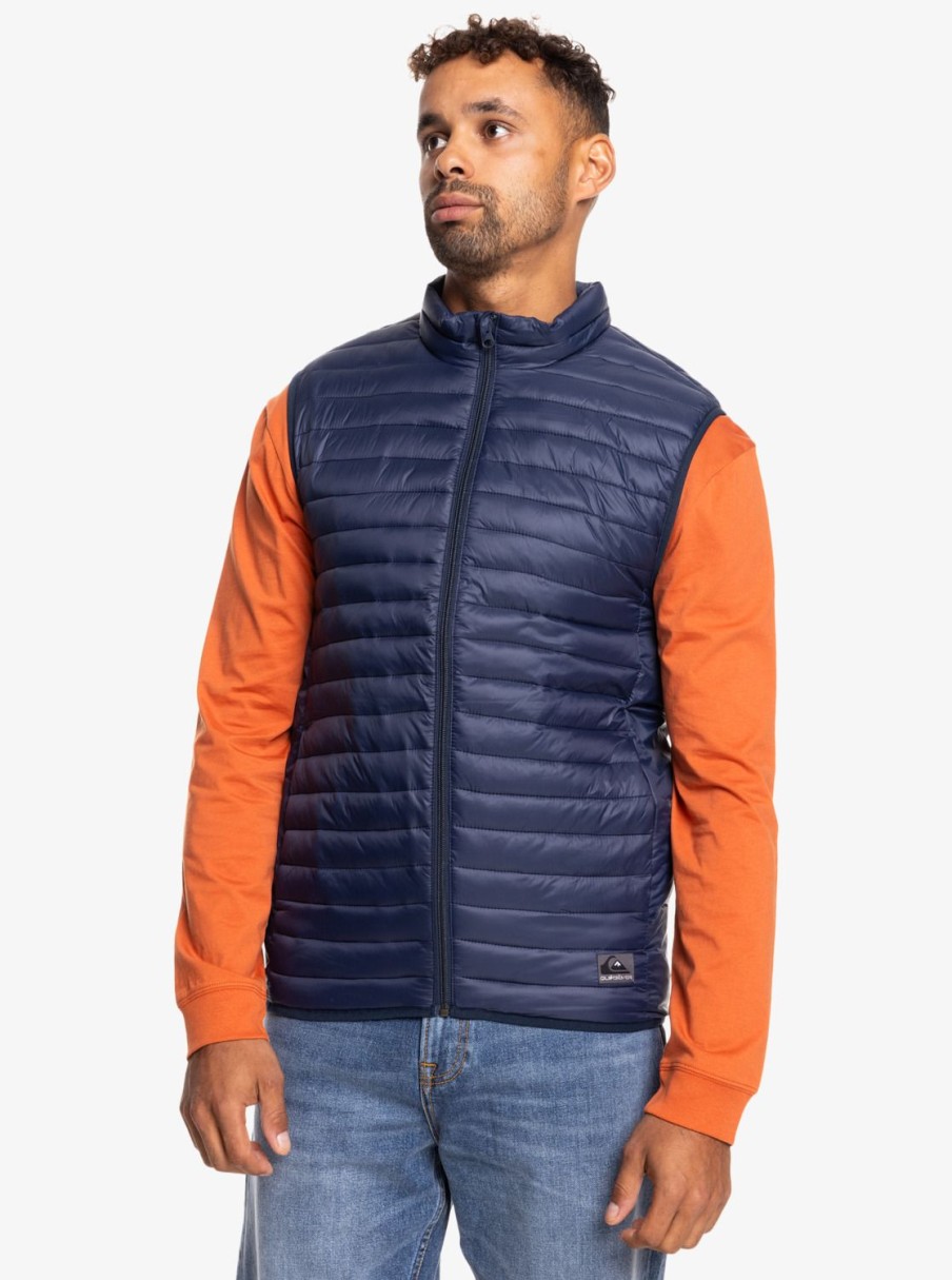 Hombre Quiksilver Chaquetas & Abrigos | Scaly - Chaleco Ligero Para Hombre Navy Blazer