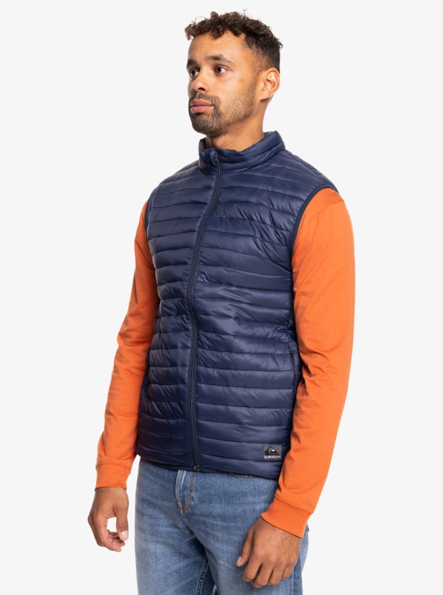 Hombre Quiksilver Chaquetas & Abrigos | Scaly - Chaleco Ligero Para Hombre Navy Blazer