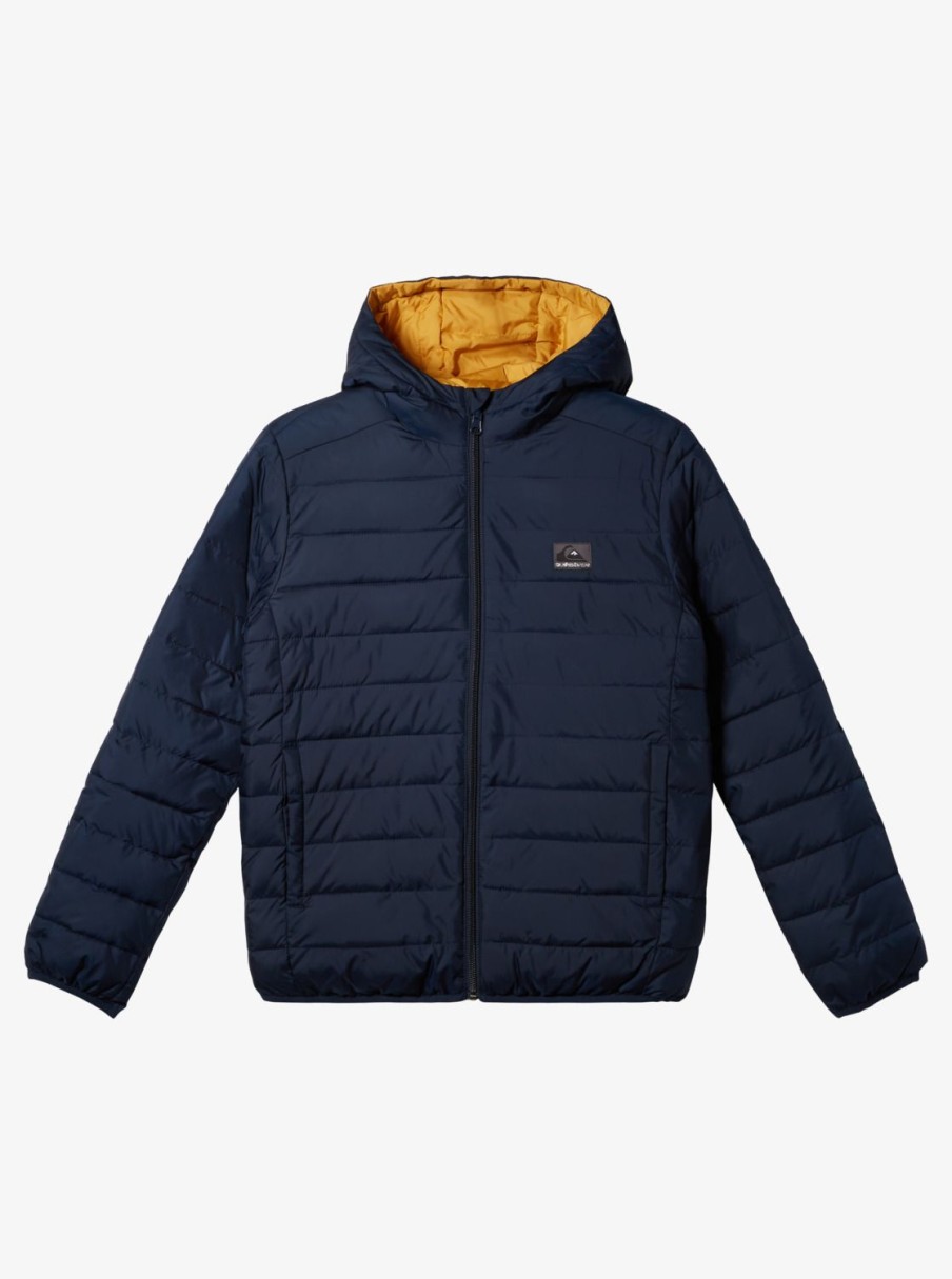 Nino Quiksilver Chaquetas & Abrigos | Scaly - Chaqueta Acolchada Reversible Para Chicos 8-16 Navy Blazer