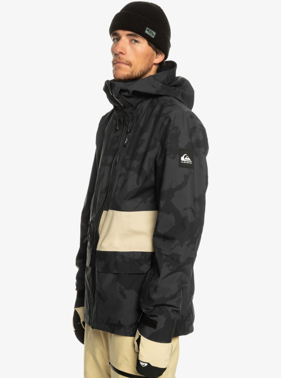 Hombre Quiksilver Chaquetas De Snow | Sammy Carlson Stretch Quest - Chaqueta Tecnica Snow Para Hombre Tie Dye True Black