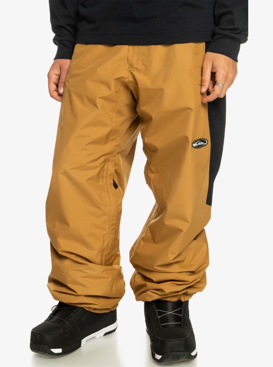 Hombre Quiksilver Pantalones De Snow | High Altitude Gore-Tex® - Pantalon Tecnico Snow Para Hombre Bone Brown