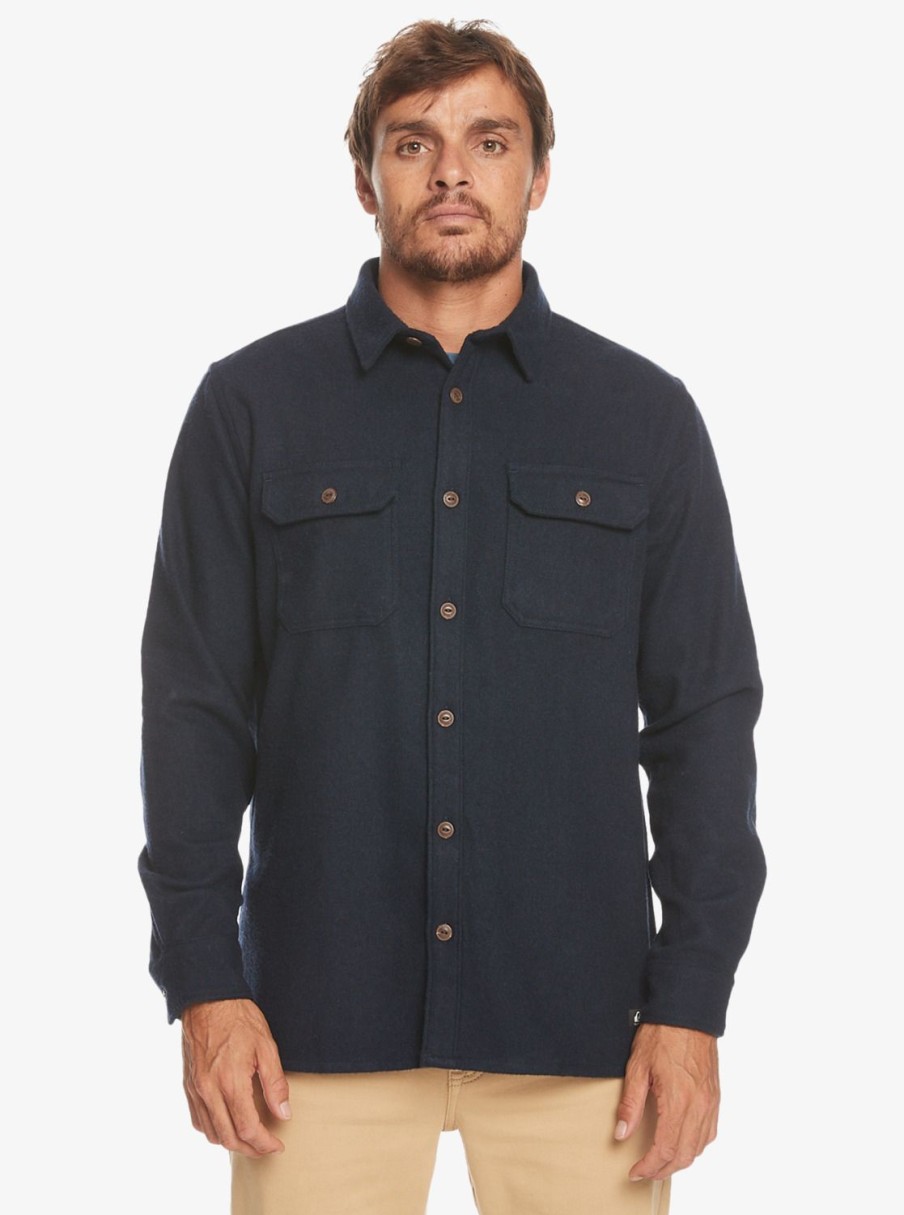 Hombre Quiksilver Camisas | Salterhill - Camisa De Manga Larga Para Hombre Naval Academy