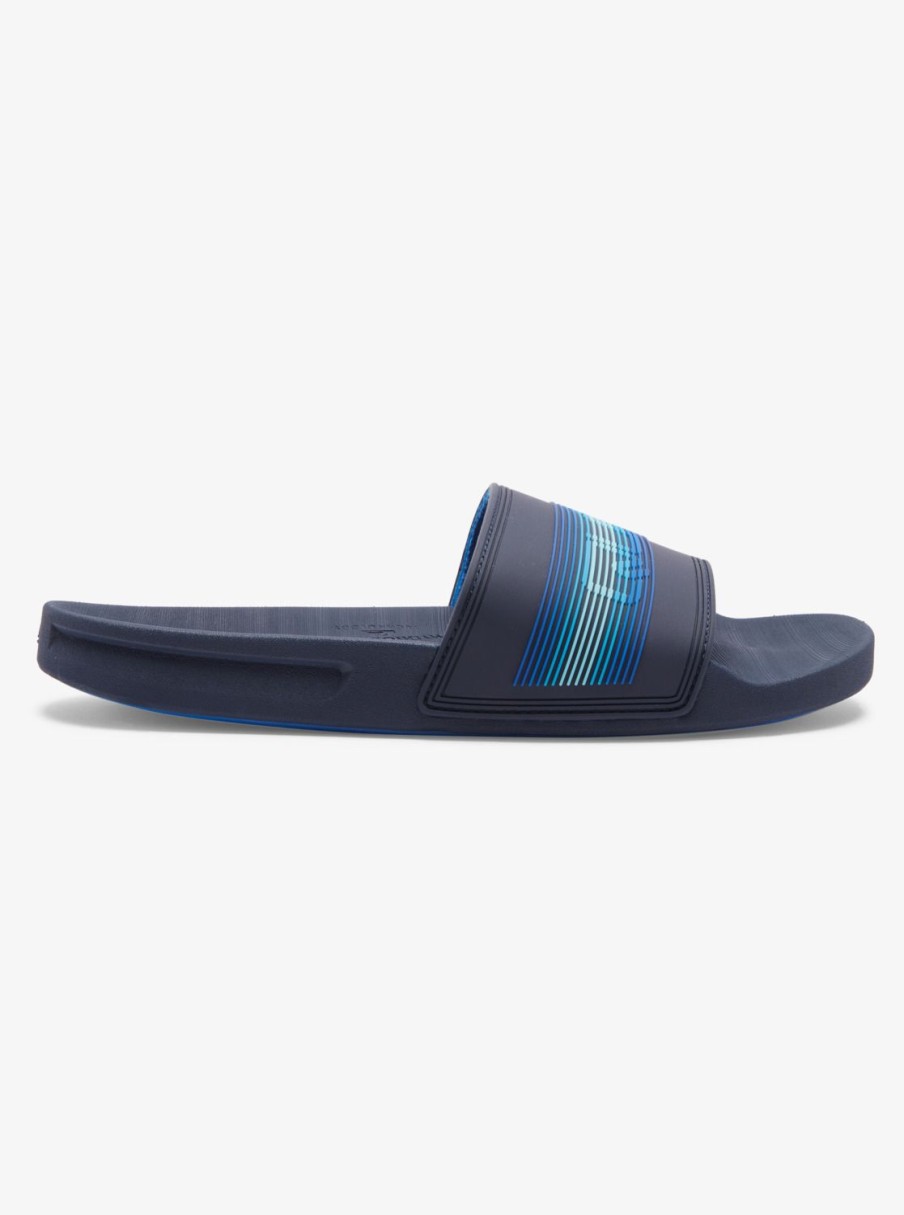 Hombre Quiksilver | Rivi Wordmark Slide - Chanclas Slider Para Hombre Blue 5