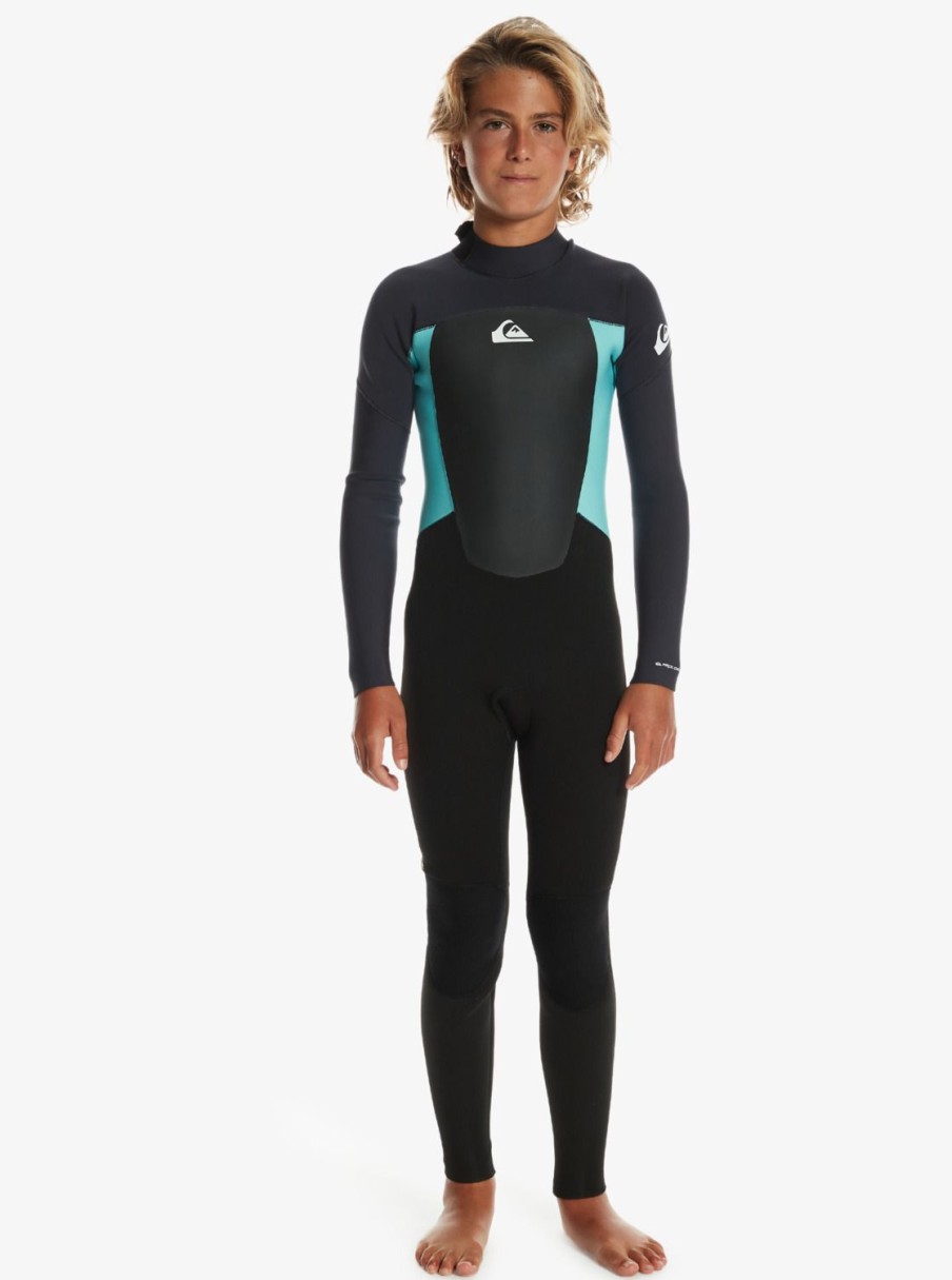 Nino Quiksilver Trajes De Surf | 4/3Mm Prologue - Back Zip Wetsuit For Boys Black/Jet Black/Angel Blue