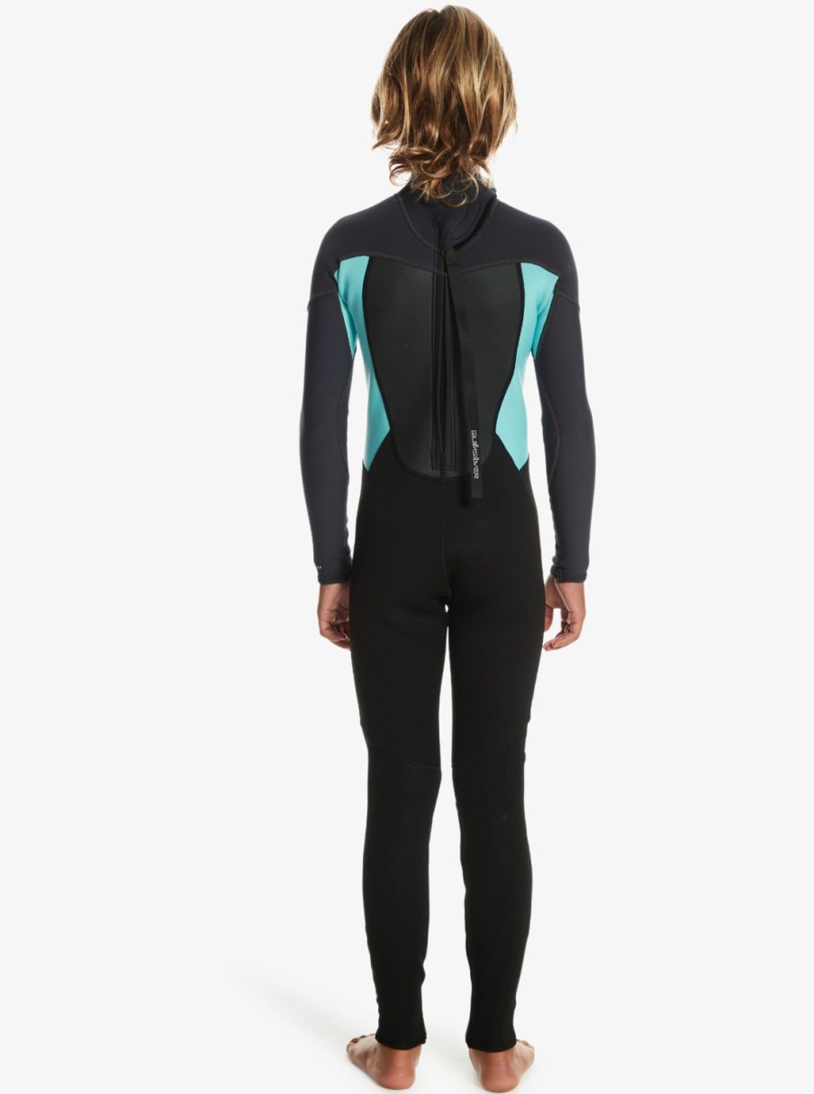 Nino Quiksilver Trajes De Surf | 4/3Mm Prologue - Back Zip Wetsuit For Boys Black/Jet Black/Angel Blue