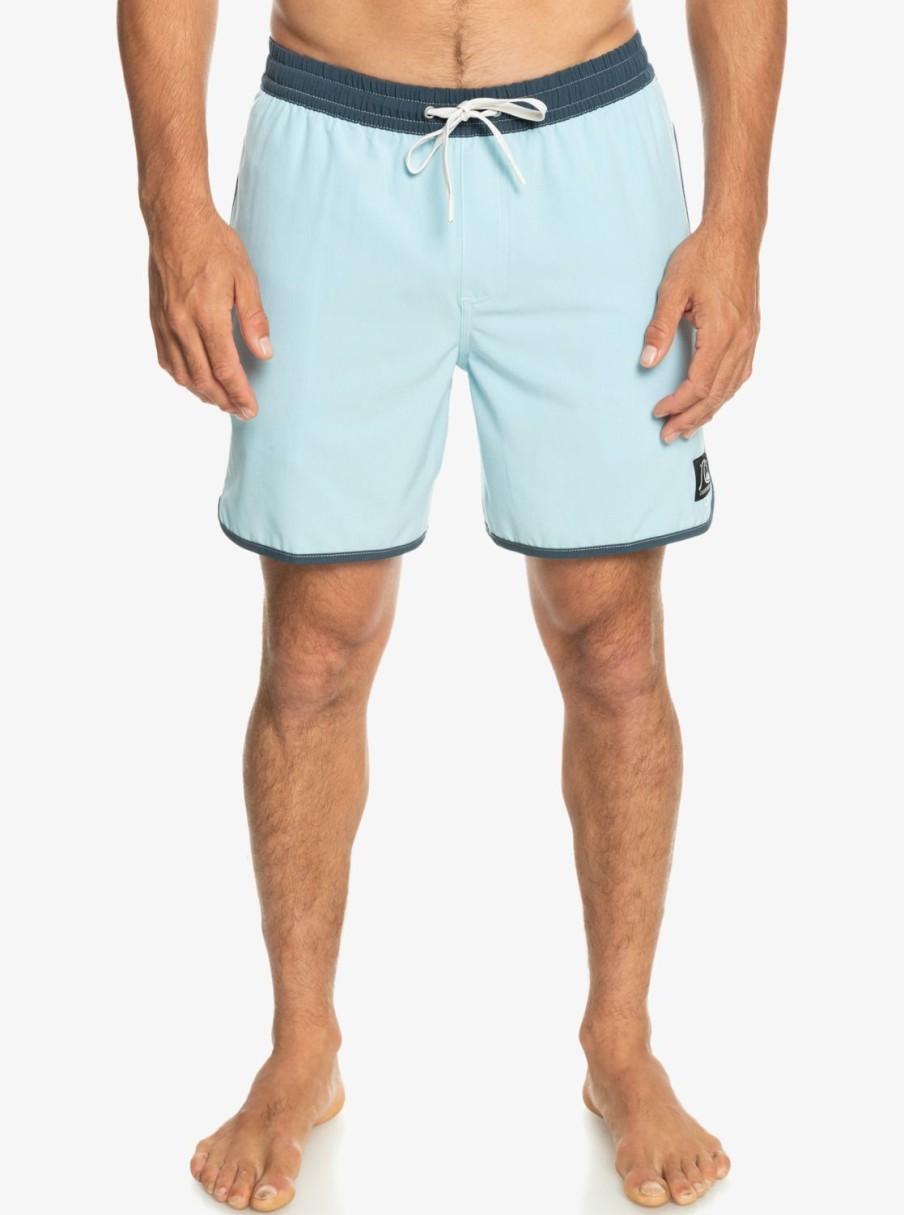 Hombre Quiksilver Trajes De Bano | Original Scallop 17" - Short De Natacion Para Hombre Sky Blue